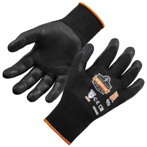 Ergodyne 7001 2XL Black Abrasion Resistant Nitrile-Coated Gloves DSX 17956